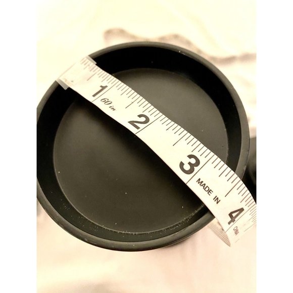 Vintage 9”x4” Wooden Candlestick Pair and Four Photo Glass Coasters in Holder - Picture 6 of 6